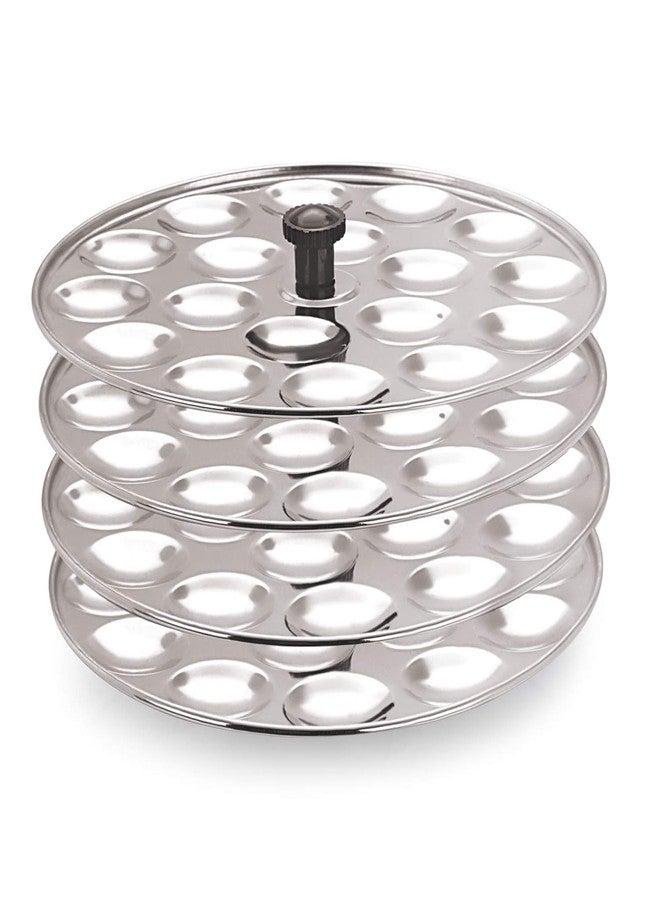 Netizen Stainless Steel Heavy Small/Mini Idli Stand/Idli Maker, Non-stick premium Idli Maker Makes soft round Mini Idlis at Home (4 Plate (72 Mini Idli)) - Image 1